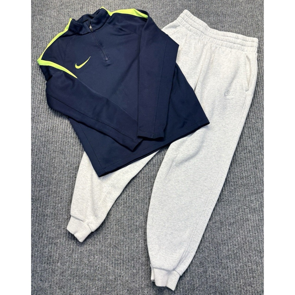 Nike Boys Youth Medium 2pc Outfit Quarter Zip Pullover Jogger Sweatpants